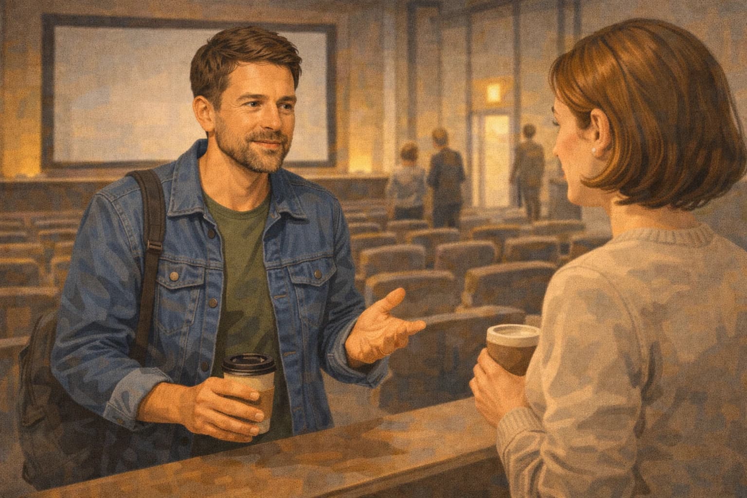 An adult man in Lithuania calmly evaluating a place or event after it ends, with thoughtful descriptive language and premium cultural atmosphere.